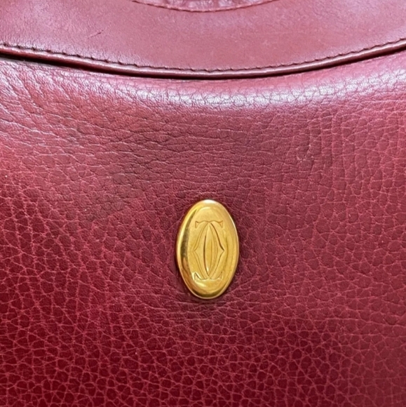 Cartier Burgundy Wine Women's Vintage Leather Crossbody Gold Hardware ✨️ - Picture 4 of 14